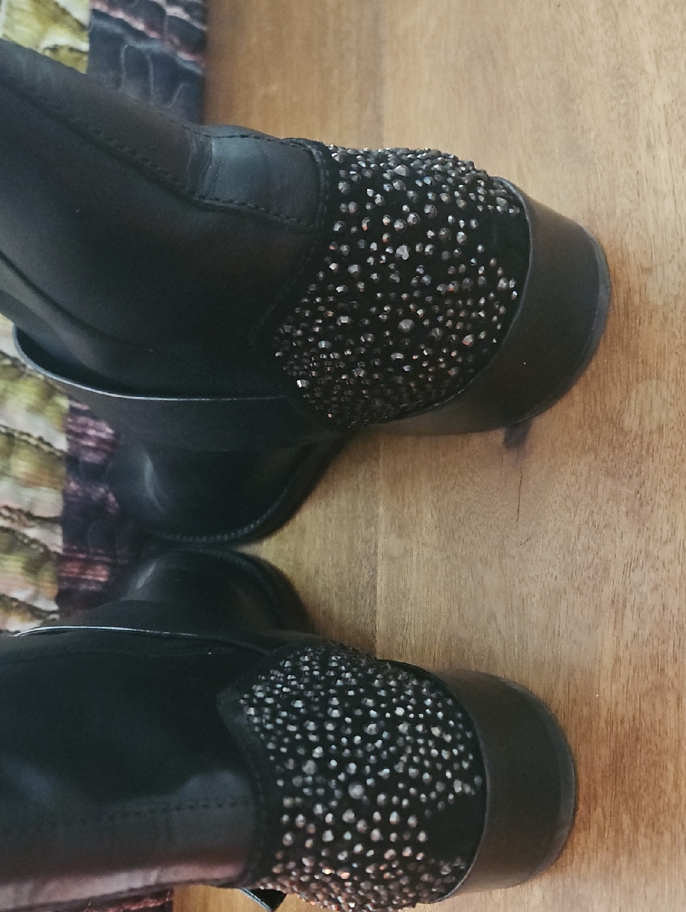 David Atwood Black (or "Diva") riding boots. 8.5. with bling on heels.